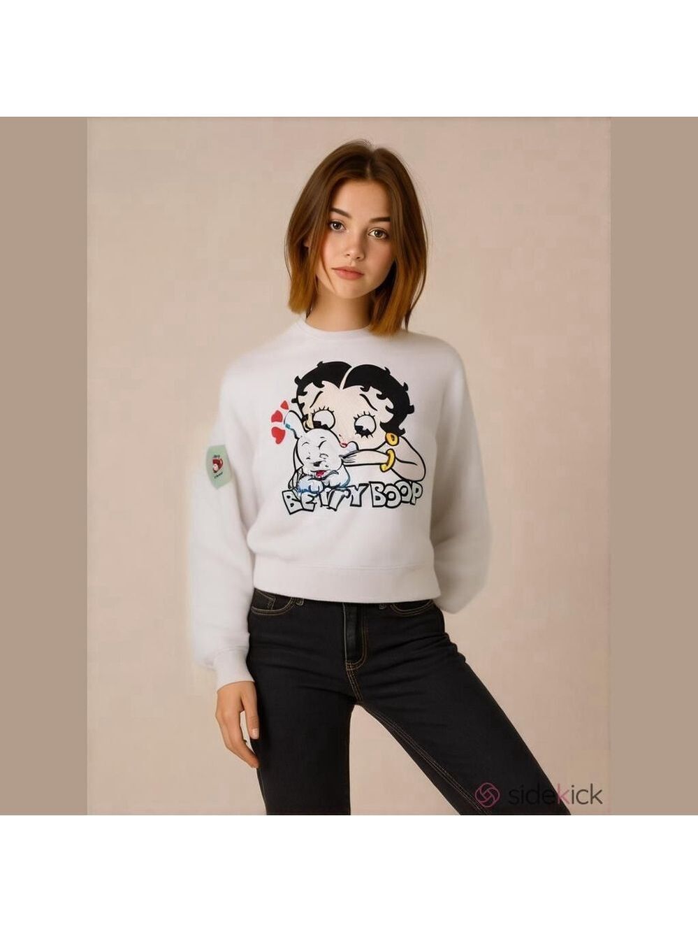 Girls Betty Boop Graphic Sweatshirt Girls 13/14 White